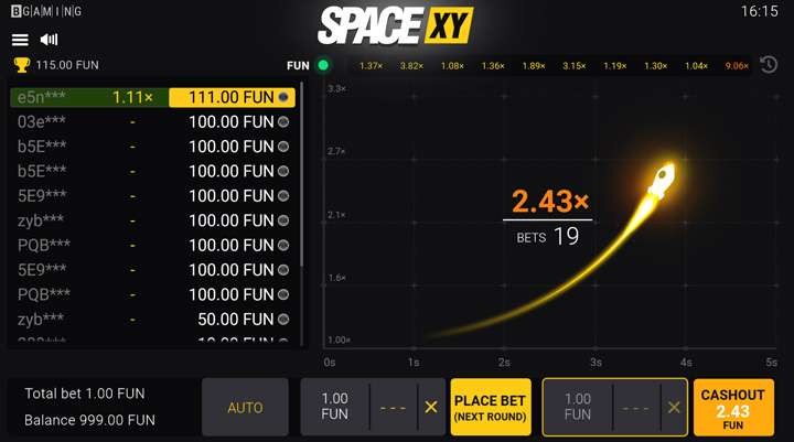 Space XY Casino Game Review